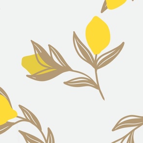 Fruit Lemon Tree on Citrus Yellow on Classic Clear