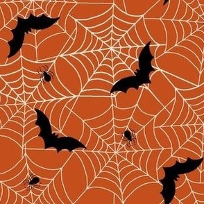 Bats and spider webs - orange