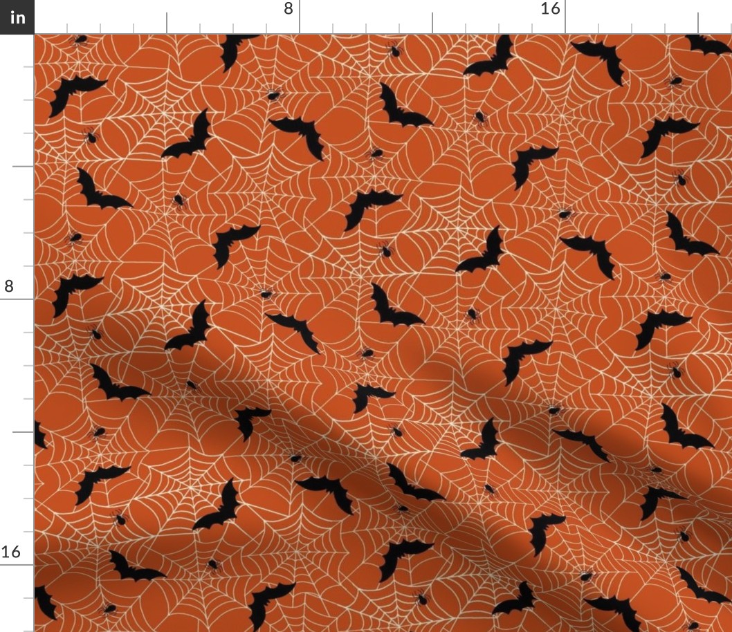 Bats and spider webs - orange