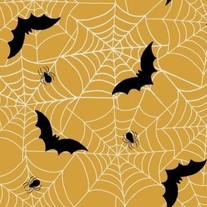 Bats and spider webs - yellow