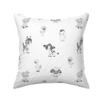 Farm Animals Nursery Gray