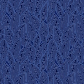 Layered Leaves Jungle - Midnight Dark Blue