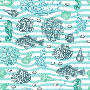 Graphic pattern of sea
