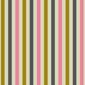 Stripes, green, pink and grey, gray