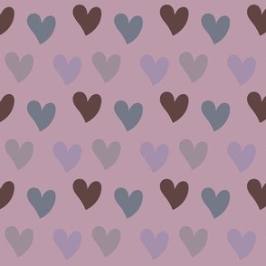 Lilac and lavender hearts
