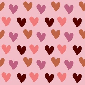Monochromatic pink hearts