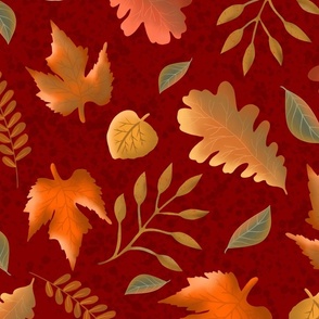 Falling Leaves on Redcorn Large