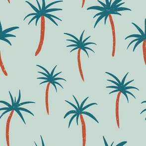 Palms in light blue Medium