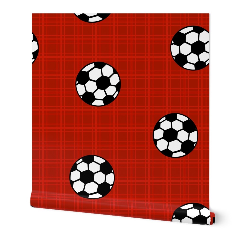 red soccer balls