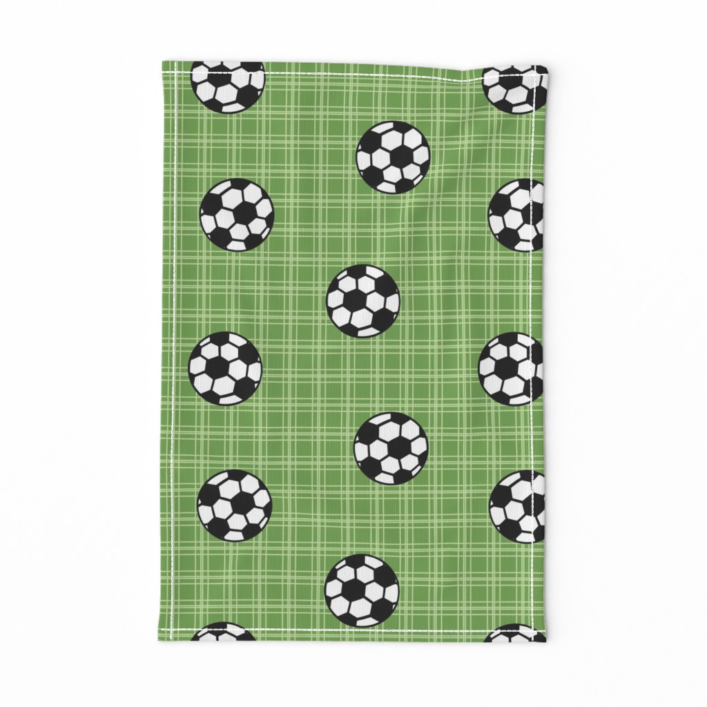 green soccer balls