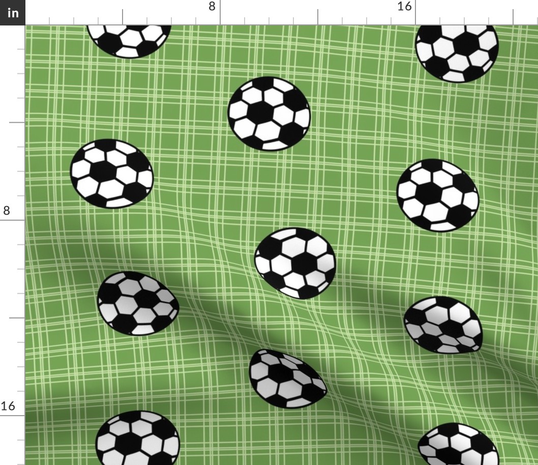 green soccer balls