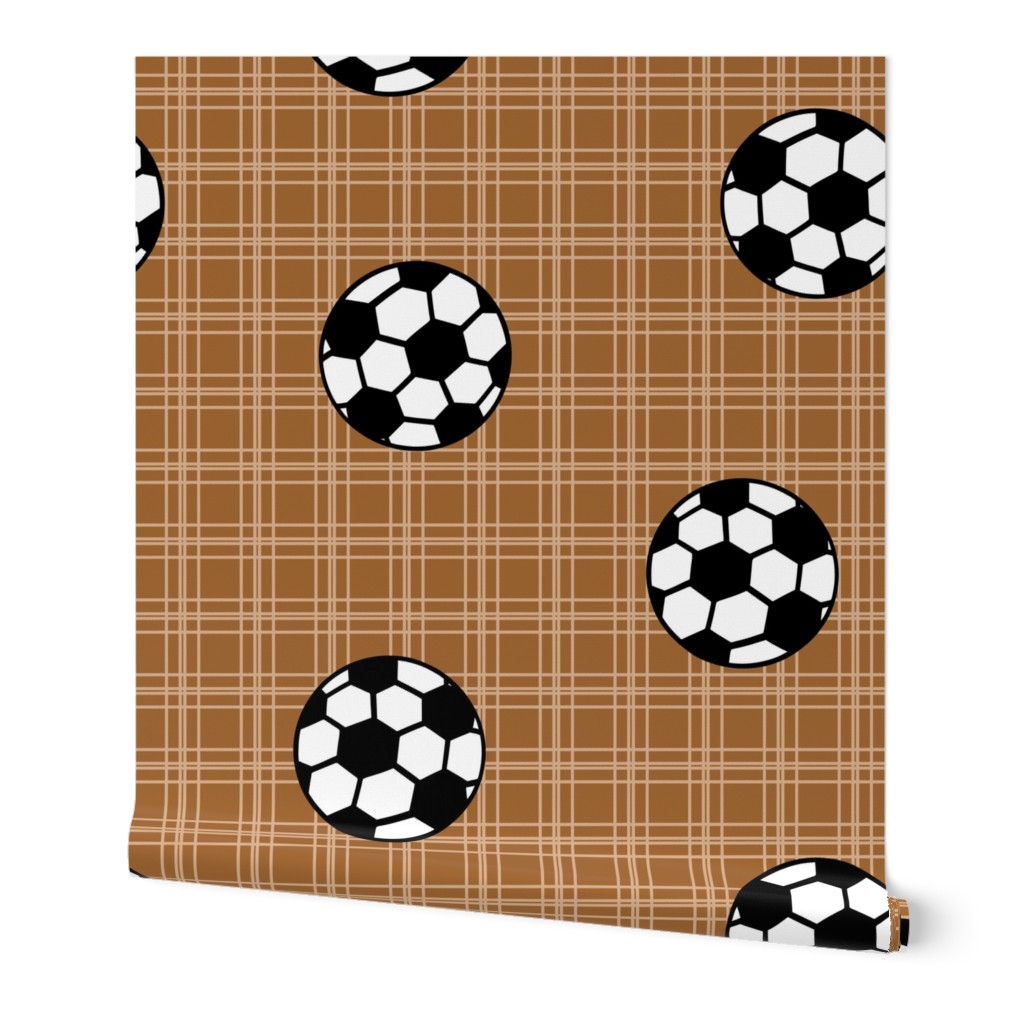 brown soccer balls