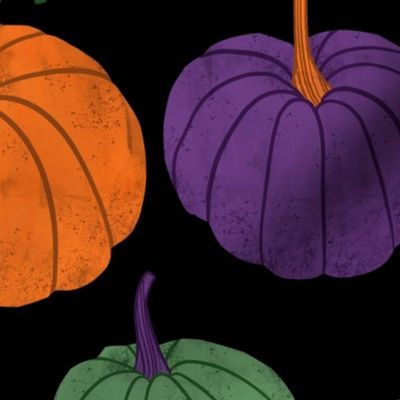 Pumpkins-Halloween-orange-purple-green