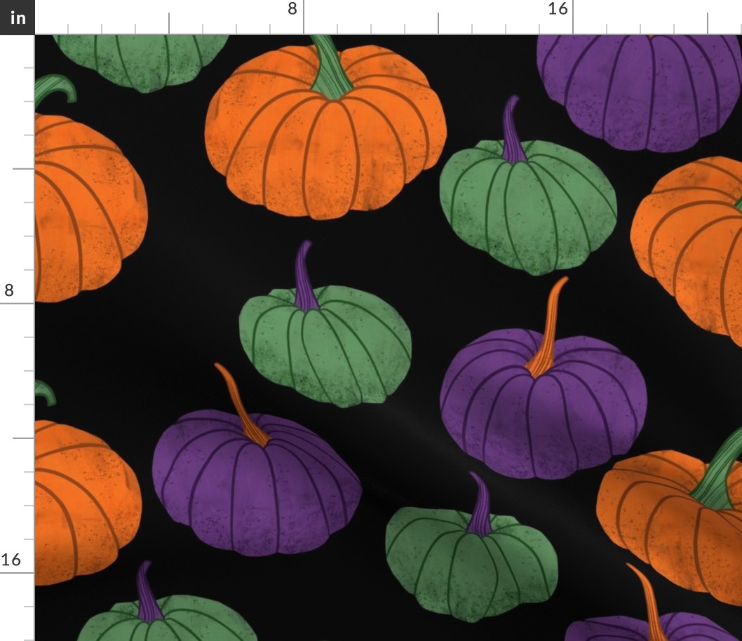Pumpkins-Halloween-orange-purple-green