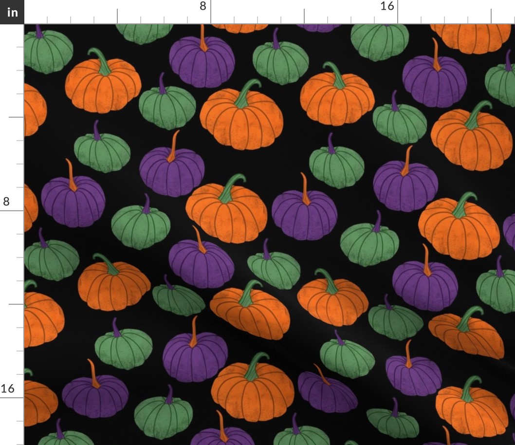 Pumpkins-Halloween-trick or treat-purple-orange-green