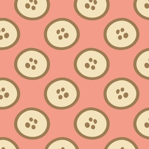 Buttons for DIY Sewists Crafters Hobbyists Makers Quilters in Pink Cream Brown - MEDIUM Scale - UnBlink Studio by Jackie Tahara