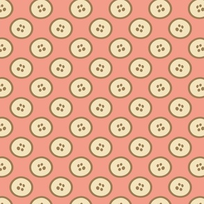 Buttons for DIY Sewists Crafters Hobbyists Makers Quilters in Pink Cream Brown - SMALL Scale - UnBlink Studio by Jackie Tahara