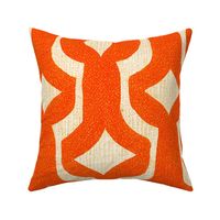 Enfullence African x Keith Haring Luxury Style Orange and Cream Upscale Pattern