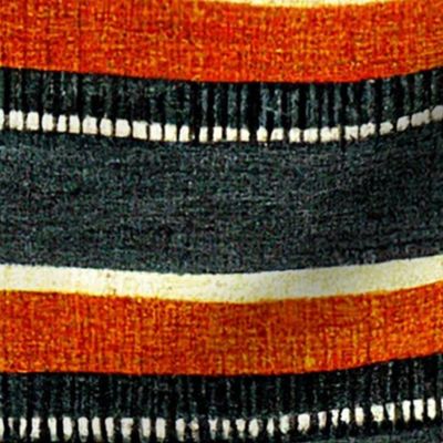 Enfullence Navajo Pattern I - Gray/Grey, Orange Cream , Black Indigenous Pattern
