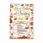 Life is Better with Frosting Recipe Wall Hanging Tea Towel