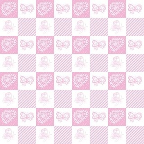 Valentine Buffalo Checks - Baby Pink and White