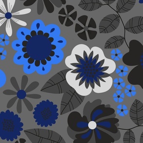 Deep Blue Flower Field