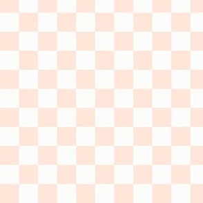 Blush Peach & White Checker, 3/4" Peach Checkered, Checkerboard