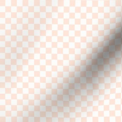 Blush Peach & White Checker, 3/8" Peach Checkered, Small Checkerboard