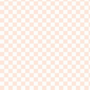 Blush Peach & White Checker, 3/8" Peach Checkered, Small Checkerboard