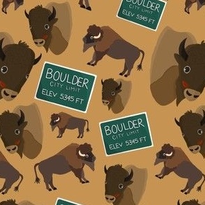 Boulder Buffalo on gold