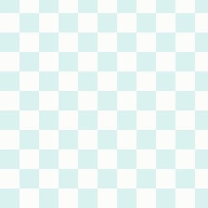 Turquoise & White Checker, 3/4" Cyan Checkered, Checkerboard