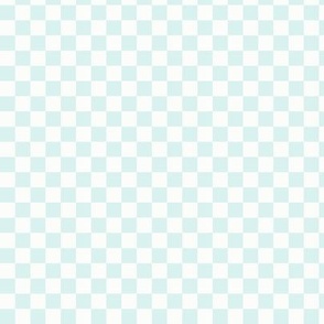Turquoise & White Checker, 3/8" Cyan Checkered, Checkerboard