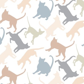 Cat Silhouettes Neutrals - Large Scale