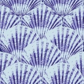 Blue Textured Seashells - Coastal Shell Pattern - Medium