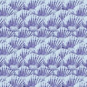 Blue Textured Seashells - Coastal Shell Pattern - small
