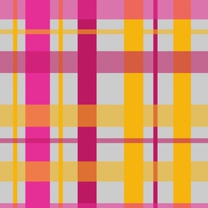 Desert Plaid Yellow Pink Large