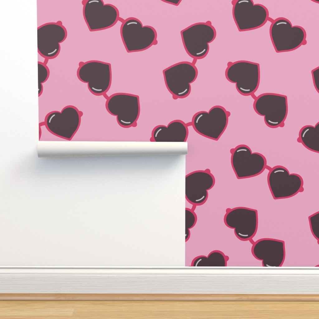 Heart Sunglasses Valentine's Day Wallpaper | Spoonflower