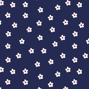 Patriotic Daisies on Blue Extra Small