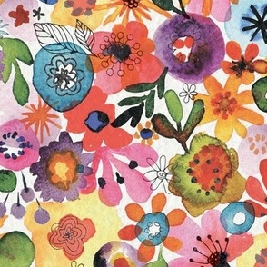 Boho Watercolor Flowers 