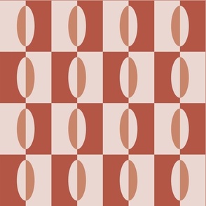 Vintage geometrical shapes in warm rust colours  