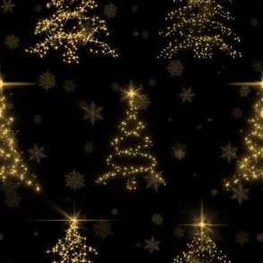 Golden Christmas Trees