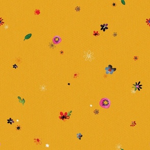 Boho Watercolor Flower Mini Coordinate - Yellow