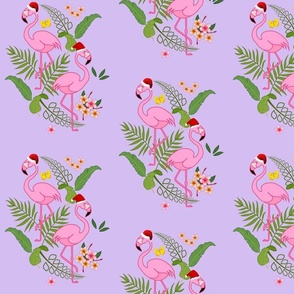 Festive Flamingos - lilac purple