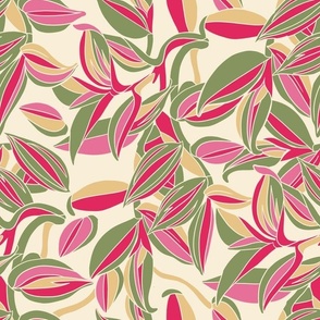 Vibrant pink and green foliage 
