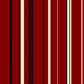 Vintage Red, Black and off-White Stripes