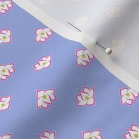 Dot Lotus Pink on Blue BG