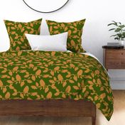 Abstract Orange Robin on Apple Green | Large Scale