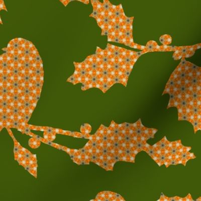 Abstract Orange Robin on Apple Green | Large Scale