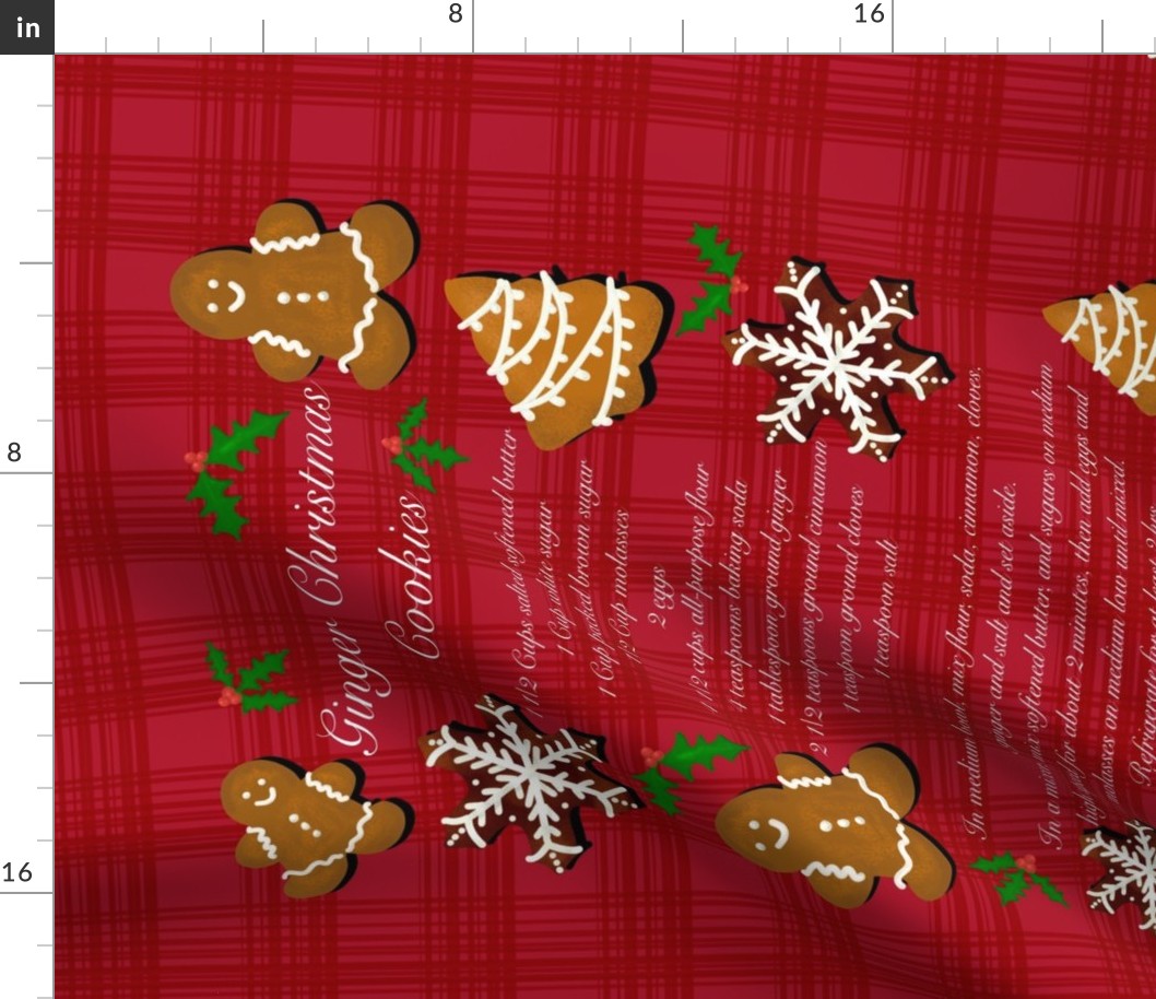 Christmas cookie wall hanging or tea towel