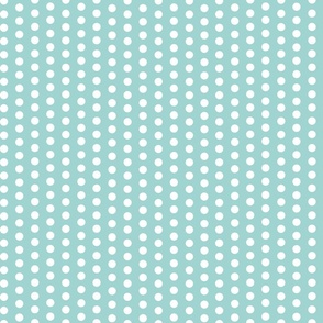 Turquoise White Polka Dot